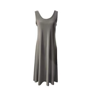 Habitat Womens S Gray Sleeveless Midi Dress Slinky Stretch Minimalist Lagenlook